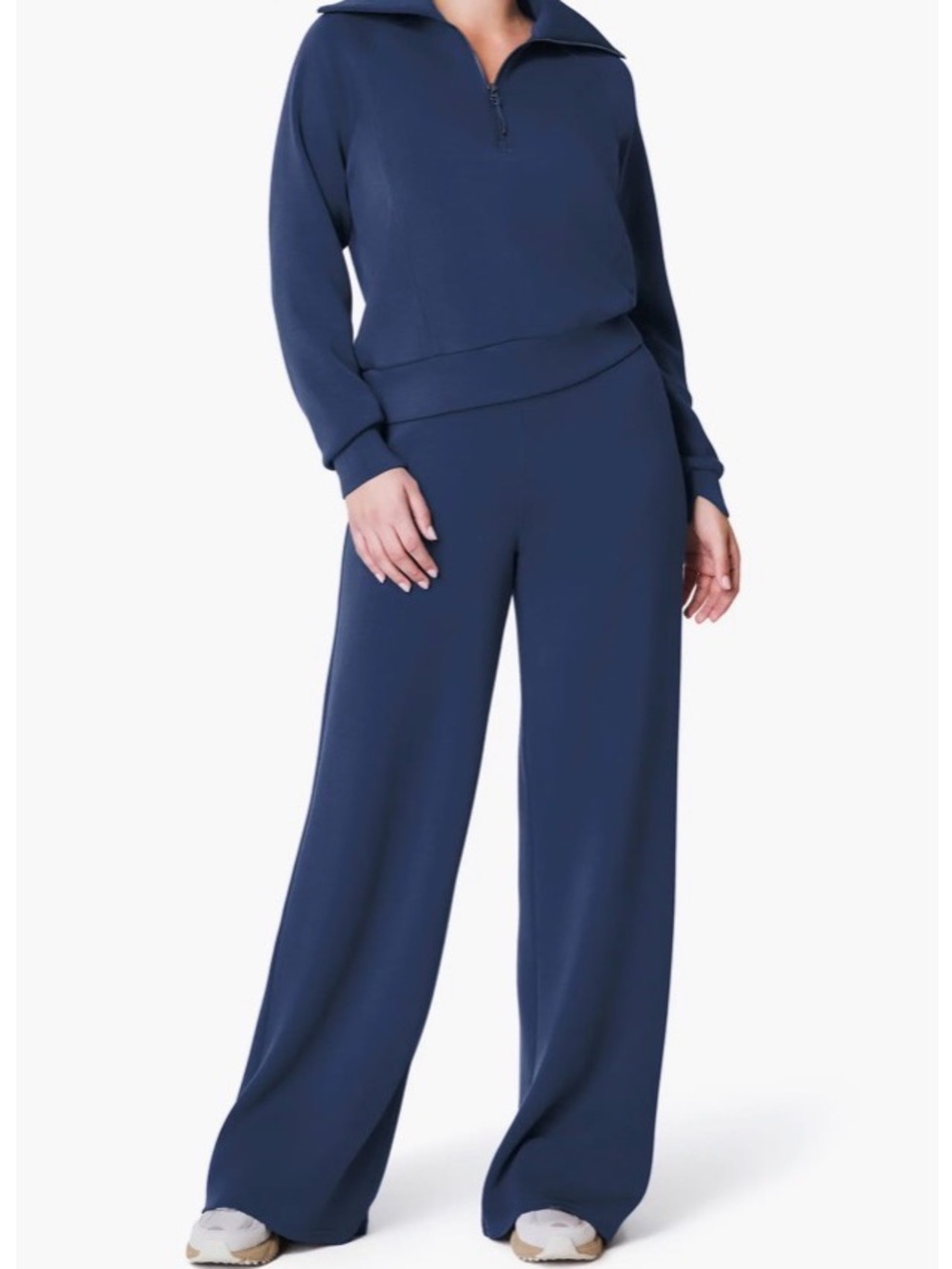 SPANX AirEssentials Wide Leg Pants in Faded Indigo